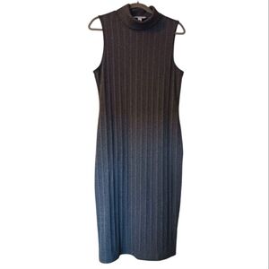 Nine West Midi Gray Ribbed Slim Dress Size XL